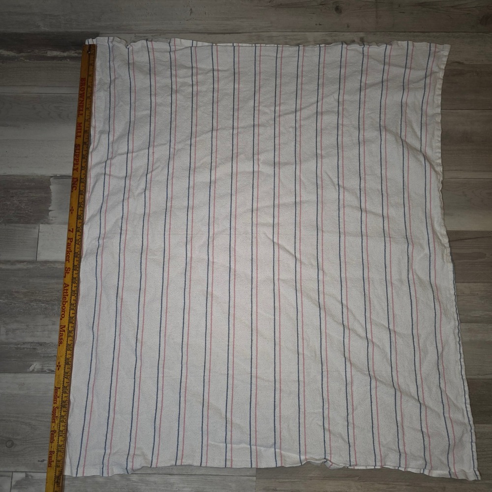 Vintage Style Hospital Receiving Blanket Pink Blue Striped Cotton Swaddle‎ 34x30